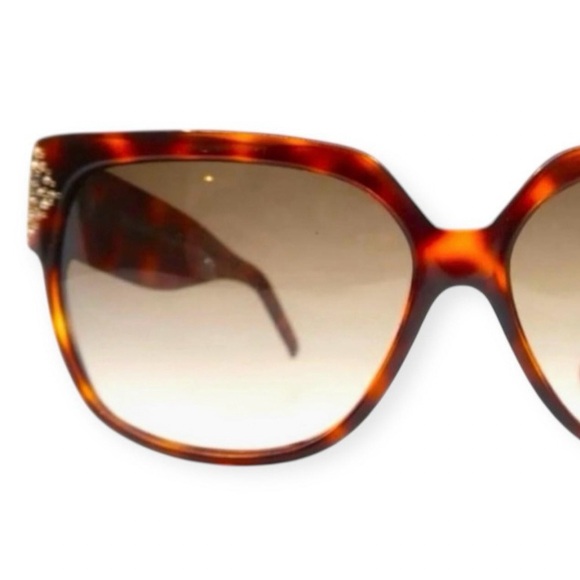 1990’s Stendhal Paris Oversized Sunglasses Tortoiseshell w/ Rhinestones, France - Picture 2 of 5